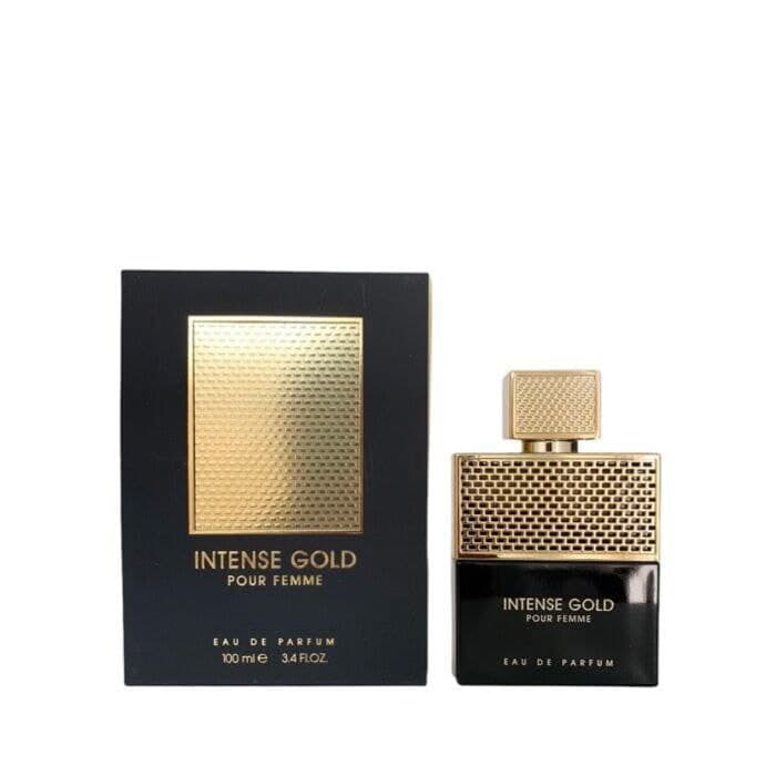 عطر للنساء 100 مل من فراكرنس وورلد Fragrance World Intense Gold Pour Femme Eau De Parfum