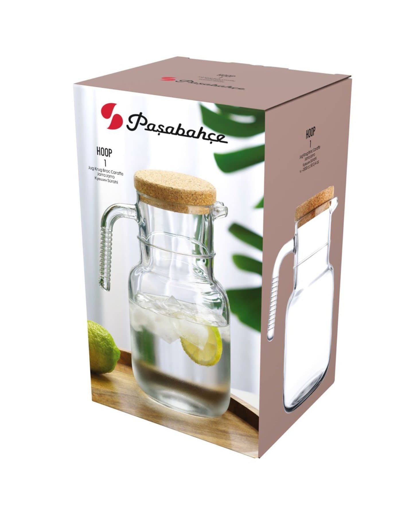 ابريق  زجاجي بغطاء خشبي ماركة باشابهجة Pasabahce Glass Jug — 3