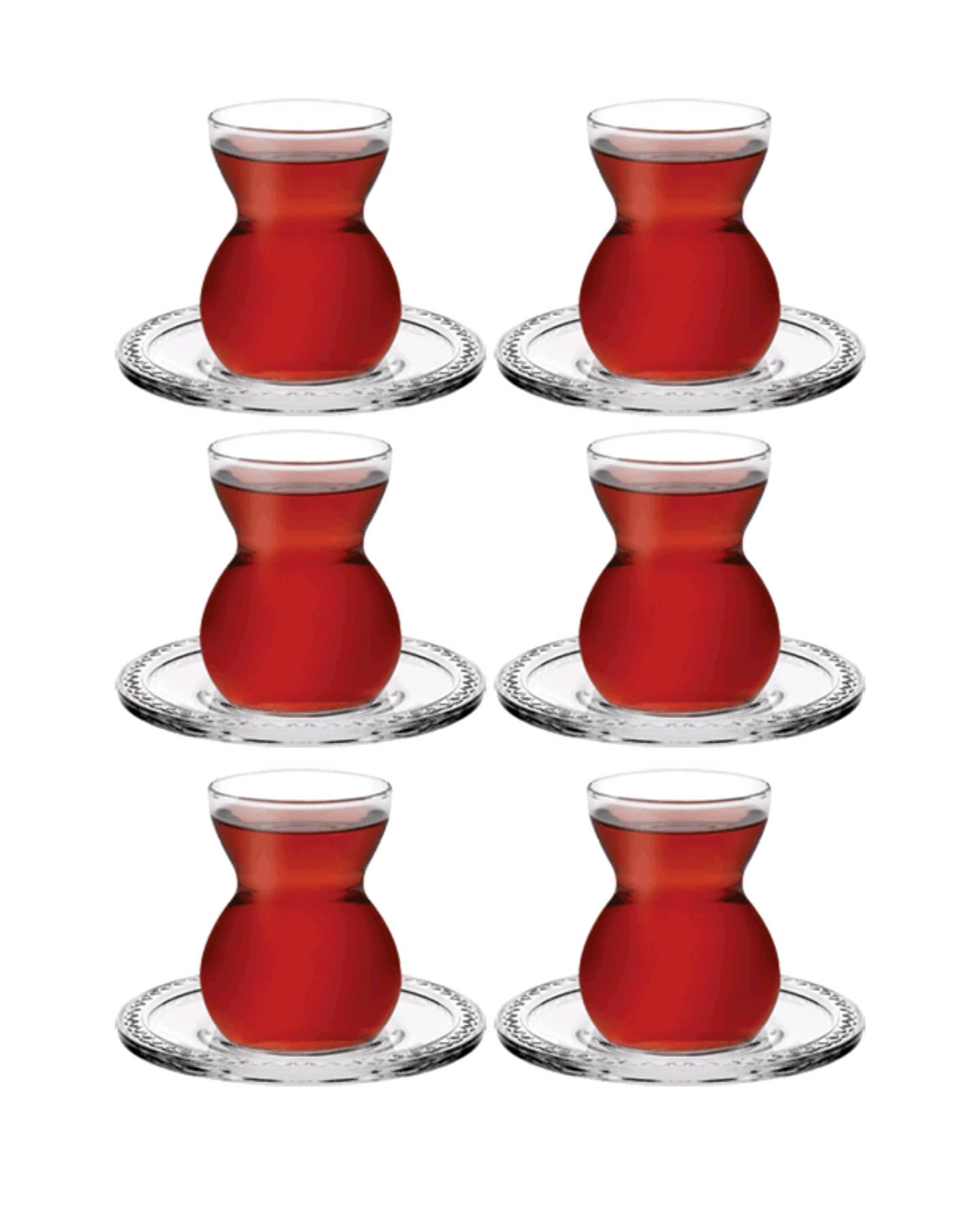 سيت استكان زجاجي 6 قطع من ماركة باشابهجة Pasabahce Glass Tea Set — 2
