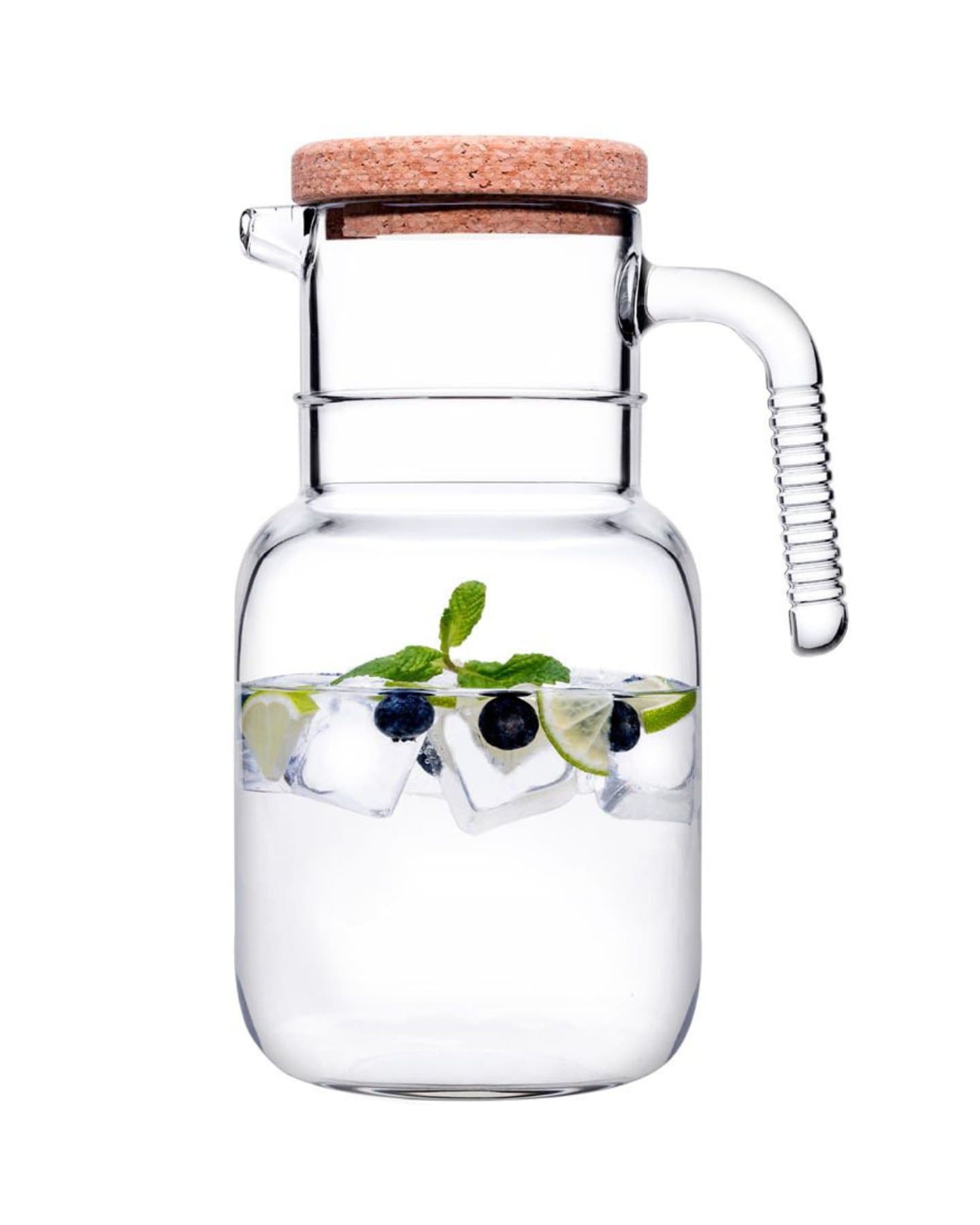 ابريق  زجاجي بغطاء خشبي ماركة باشابهجة Pasabahce Glass Jug — 2