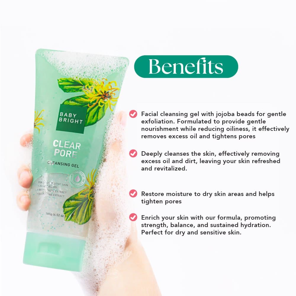 Clear Pore Cleansing Gel 185g Baby Bright غسول جل كلير بور بيبي برايت — 2