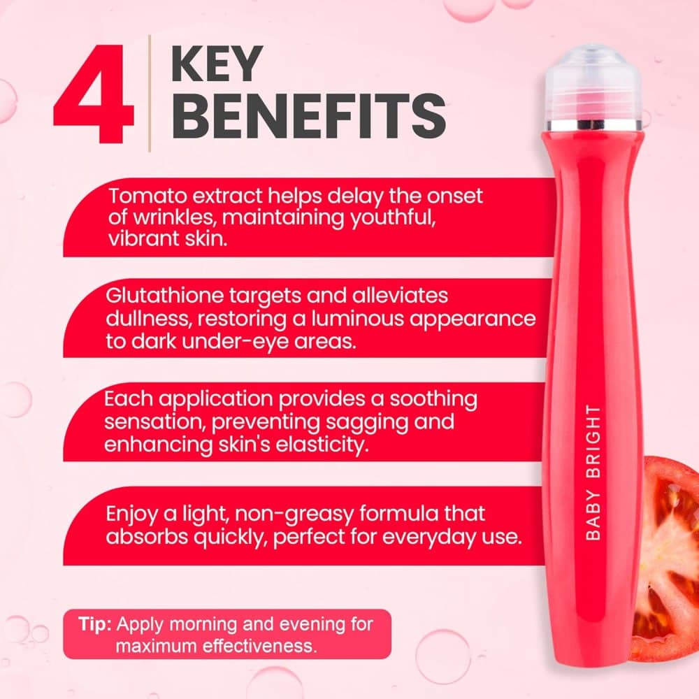 Tomato & Gluta Eye Roller Serum 15ml Baby Bright رول سيروم بيبي برايت — 3