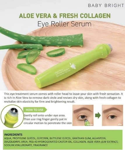 Aloe Vera & Fresh Collagen Eye Roller Serum 15ml Baby Bright رول سيروم بيبي برايت — 3
