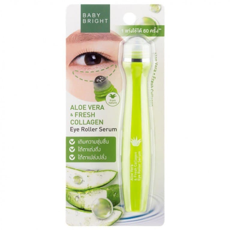 Aloe Vera & Fresh Collagen Eye Roller Serum 15ml Baby Bright رول سيروم بيبي برايت