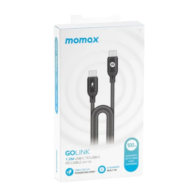 كيبل MOMAX USB-C إلى USB-C بطول 1.2 متر يدعم 100 واط - 4179 — 4