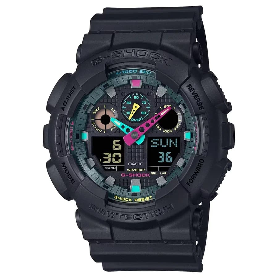 ساعة يد رجالية كبيرة الحجم مقاومة للصدمات والماء من سلسلة G-Shock GA-100MF-1ADR