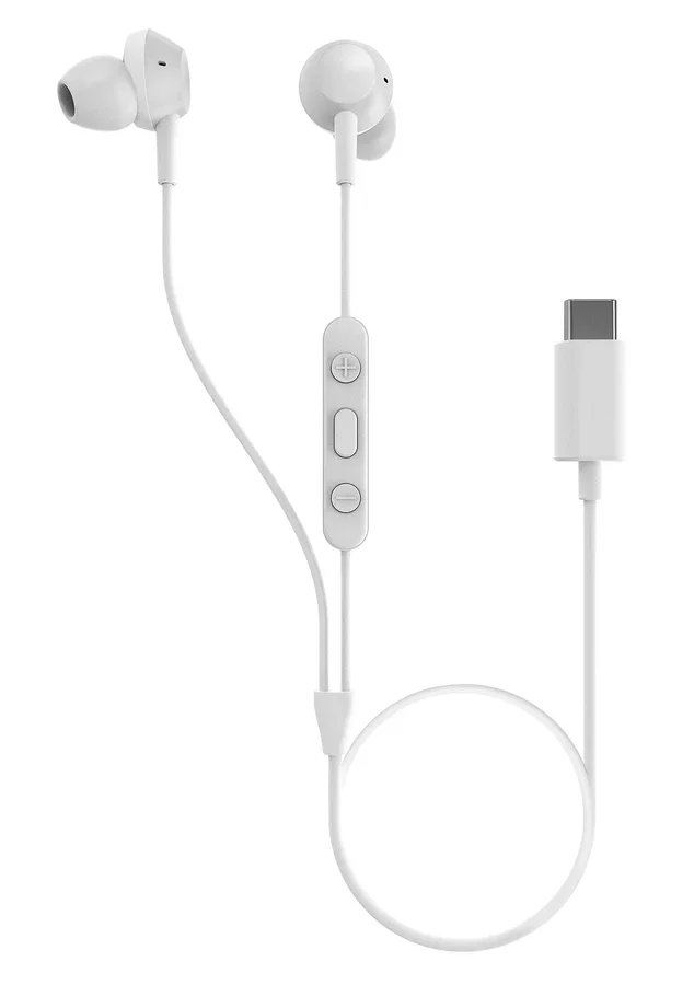 سماعة سلكية USB-C بيضاء مع ميكروفون مدمج وزر تحكم - TAE5008WT-00 — 2