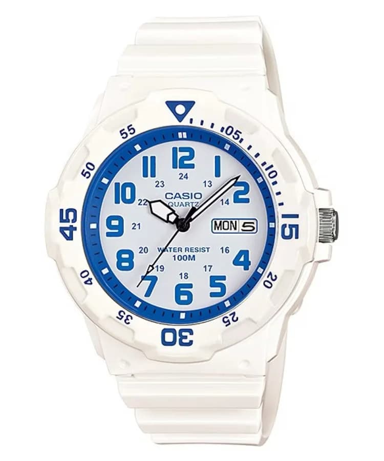 ساعة كاسيو أنالوج مقاومة للماء بتصميم رياضي MRW-200HC-7B2VDF