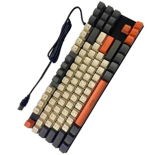 كيبورد ميكانيكي RGB بإضاءة وأزرار لغة عربية K87 - 8174