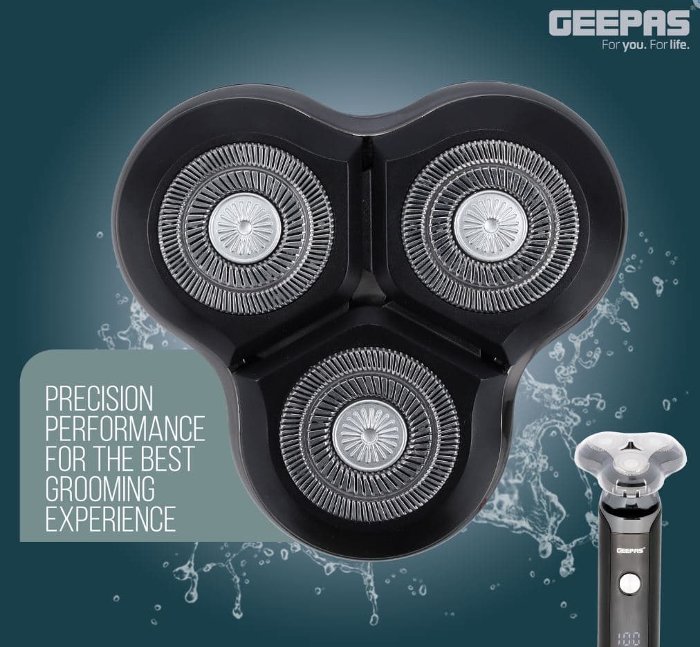 ماكينة حلاقة كهربائية للرجال مقاومة للماء مع شاشة LED قابلة لإعادة الشحن من GEEPAS GSR57501 — 6