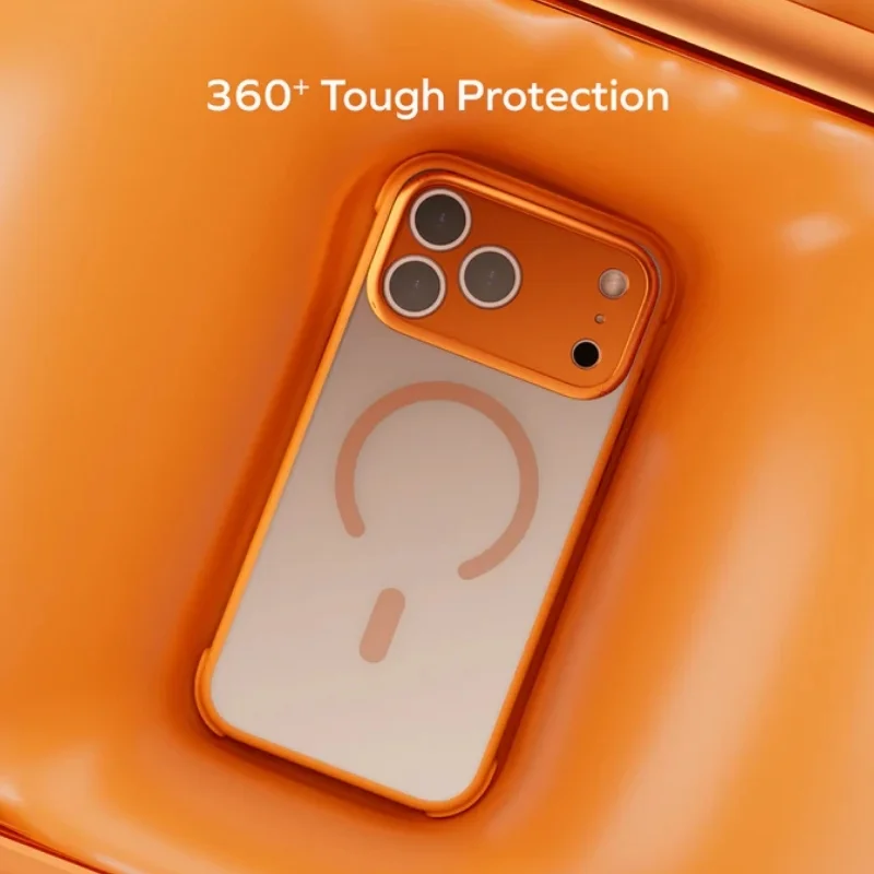 حافظة Momax CaseForm AiR مغناطيسية لهاتف iPhone 17 Pro Max بلون برتقالي شمسي - 3189 — 2