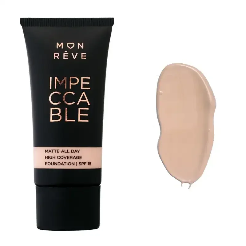كريم أساس سائل مات خفيف الوزن طويل الأمد MON REVE MRV IMPECCABLE FOUNDATION No.105 - 5201641750469