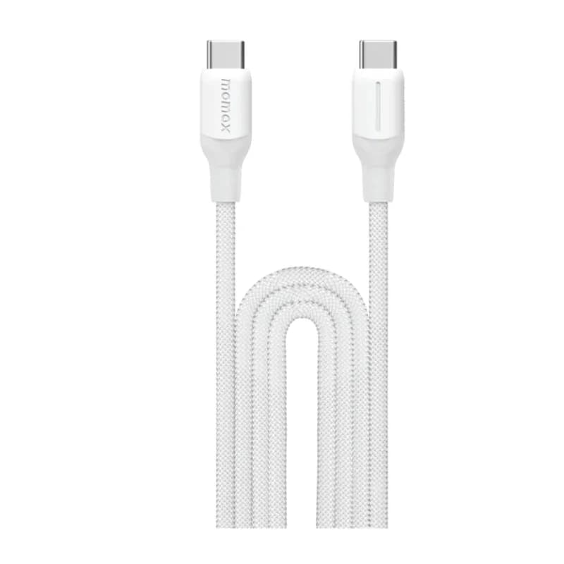 كيبل Momax 1-Link Flow CC 100W USB-C مضفر بطول 2 متر - أبيض 1945