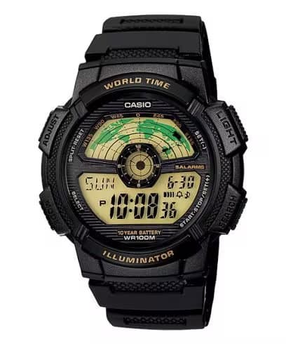 ساعة كاسيو AE-1100W-1BVDF رقمية للرجال مع ميزات متعددة وتصميم عصري