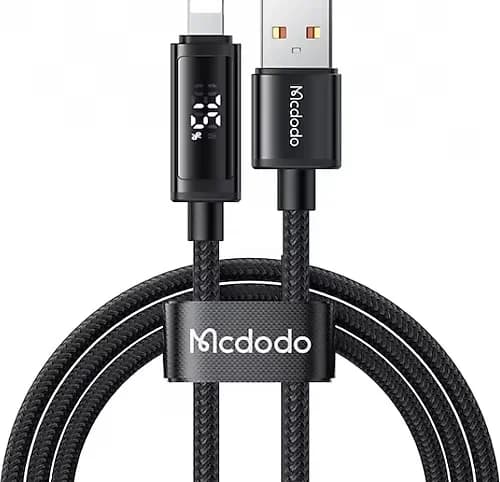 كابل شحن USB-A إلى Lightning مع شاشتي LED - CA-7970