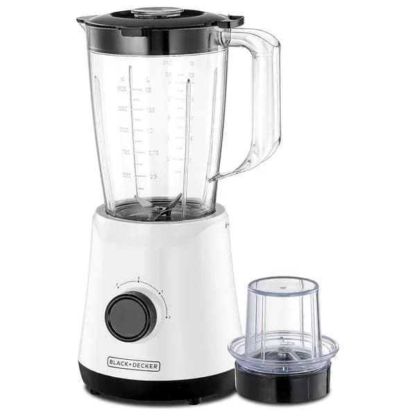 خلاط كهربائي أبيض مع مطحنة من بلاك+ديكر BX4030-B5