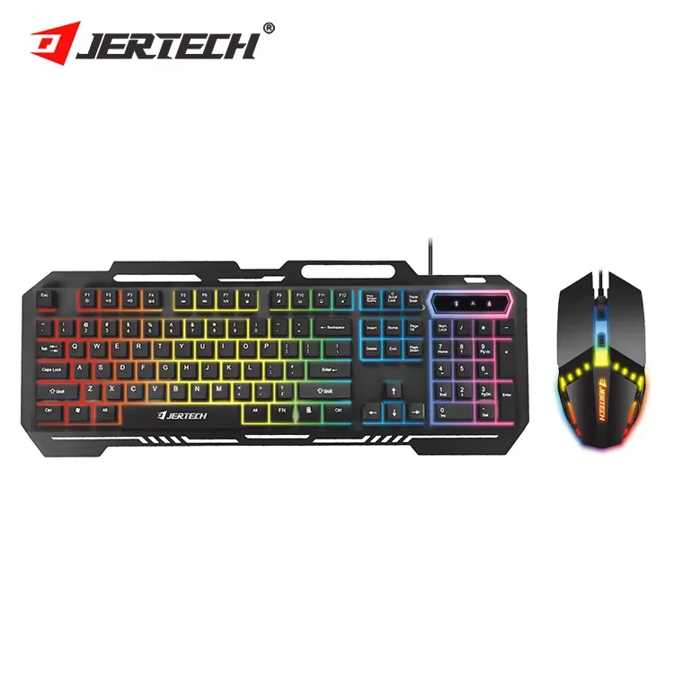 مجموعة لوحة مفاتيح وفأرة JERTECH KM960 LED مع إضاءة RGB - 250990