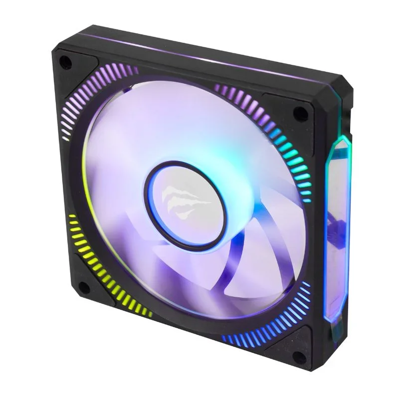 مروحة تبريد كيس Havit F2096-black بحجم 120مم وإضاءة RGB
