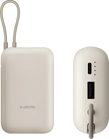 باور بانك شاومي 10000mAh مع كابل مدمج - تان - 6941812797518 — 2