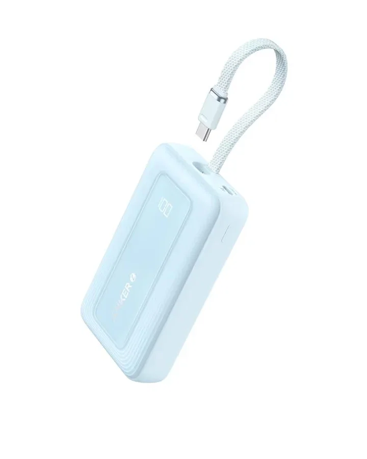 شاحن طوارئ أنكر باور بنك 10K 30W مع كابل USB-C مدمج - أزرق 5945