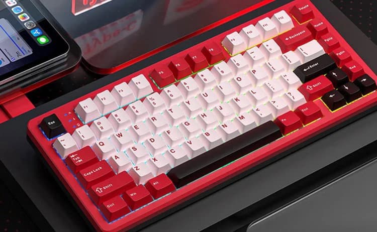لوحة مفاتيح ميكانيكية احترافية للألعاب بإضاءة RGB وتصميم متين من AULA موديل F75 FIRE JA