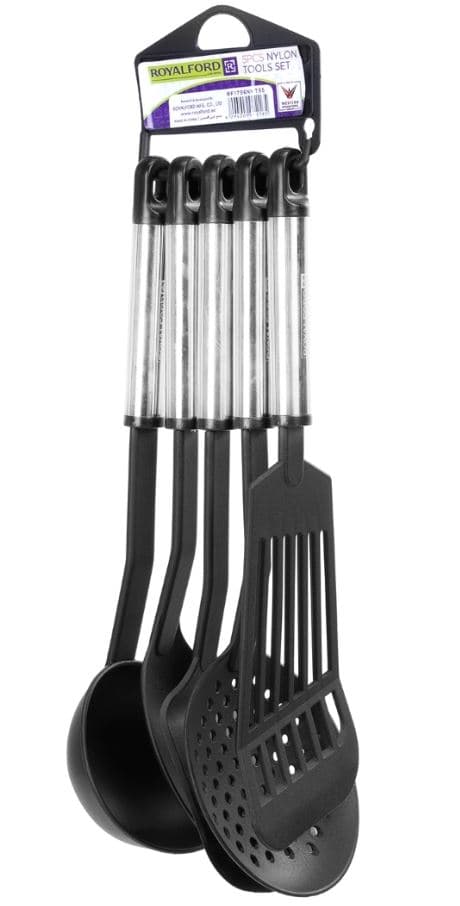 مجموعة أدوات مطبخ من النايلون مكونة من 5 قطع للاستخدام اليومي من ROYALFORD RF1796-NKT — 3