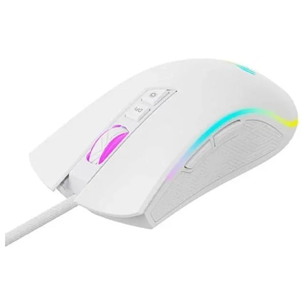 ماوس هافيت سلكي للألعاب مع إضاءة RGB - MS1034 - أبيض