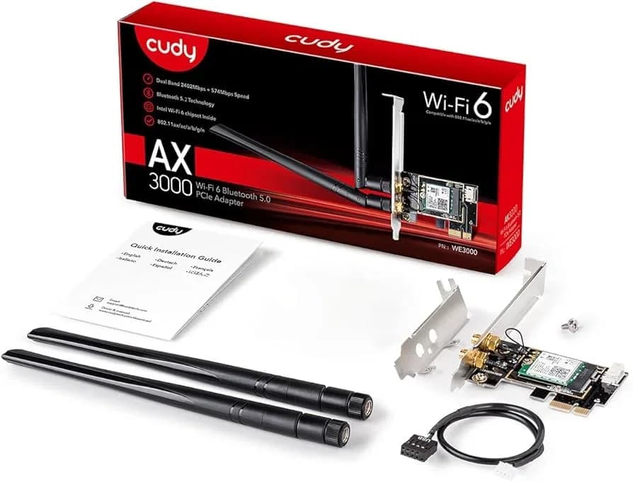 كرت PCIe واي فاي 6 مع بلوتوث 5.0 من Cudy - WE3000 - 250917 — 2