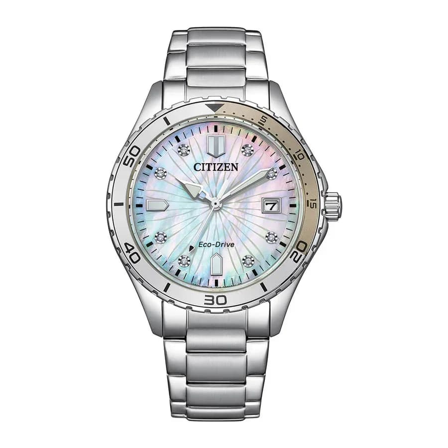 ساعة يد نسائية أنيقة تعمل بالطاقة الشمسية من مجموعة Eco-Drive - FE6170-88D