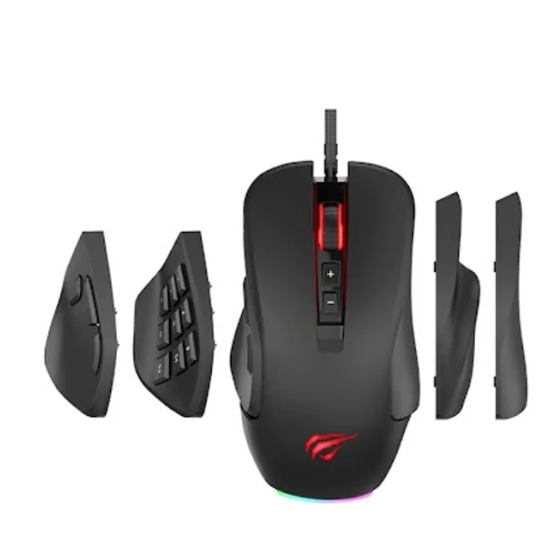 ماوس الألعاب هافيت MS900 RGB بإضاءة خلفية قابلة للبرمجة - أسود - SKU 6337