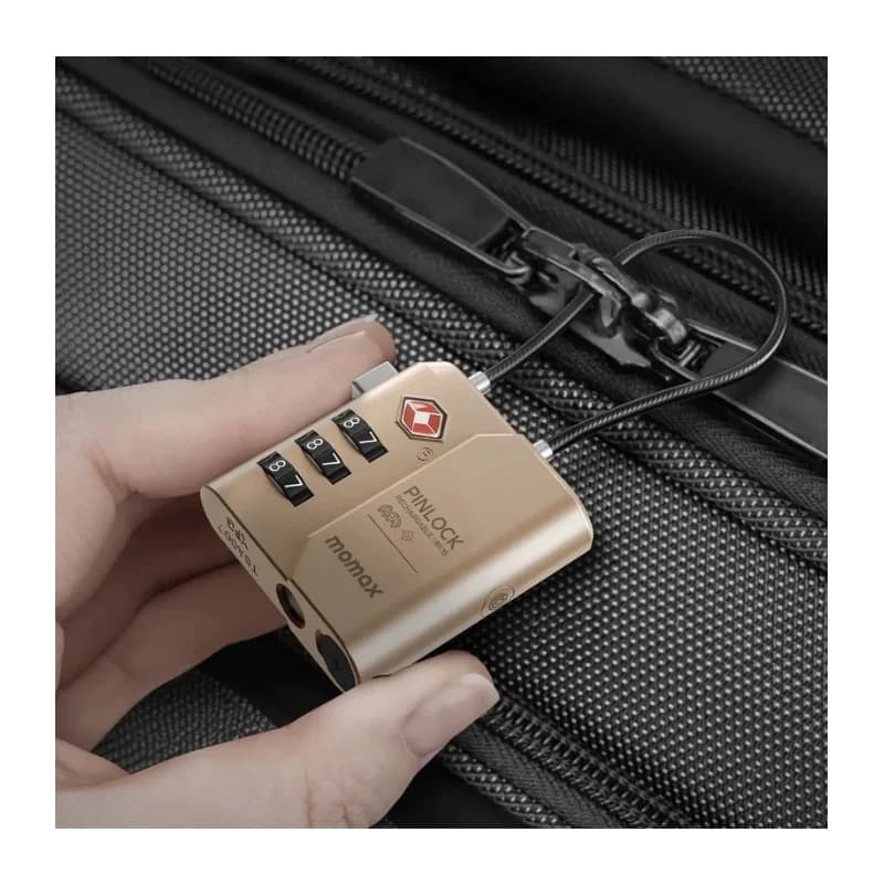 قفل Momax PinLock TSA بمحدد مواقع Find My Desert Titanium 3496 — 2