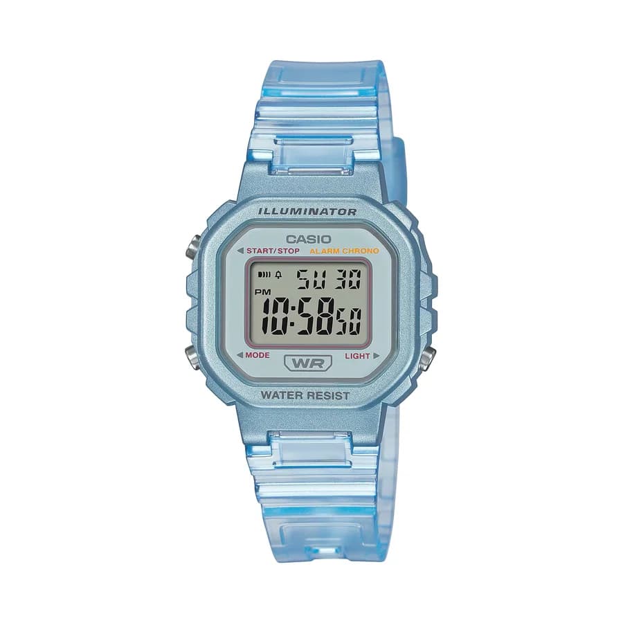 ساعة رقمية خفيفة الوزن مقاومة للماء مع سوار قماشي من CASIO LA-20WHS-2ADF