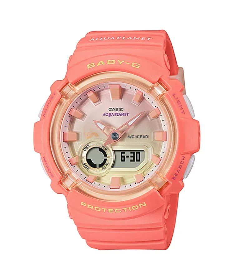 ساعة يد نسائية من سلسلة Baby-G مقاومة للماء حتى عمق 100 متر - BGA-280AQ-4ADR