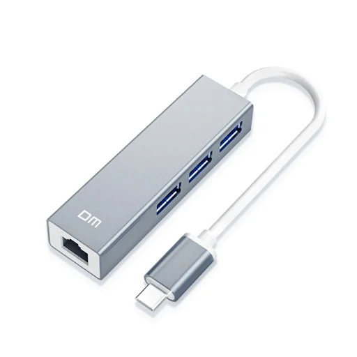 موزع USB ثلاثي مع منفذ LAN - Type C إلى USB 3.0 - 8438