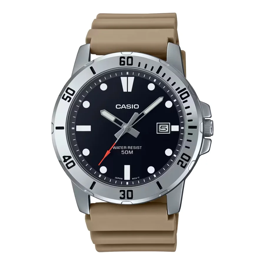 ساعة يد أنالوج عملية ومقاومة للماء بتصميم كبير من CASIO MTP-VD01-5EVUDF 4549526348754