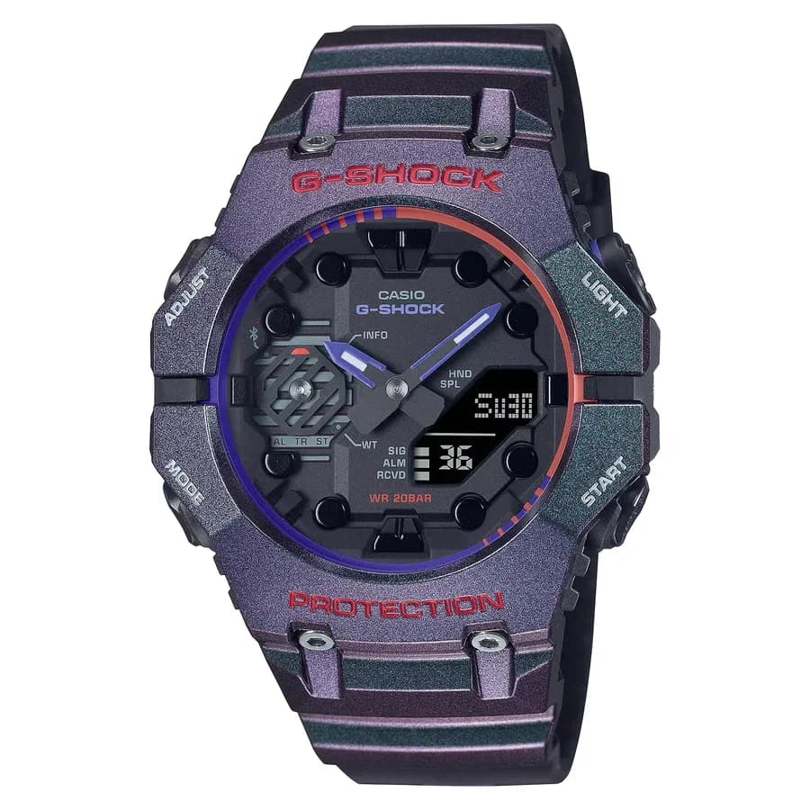 ساعة يد رجالية G-SHOCK شفافة بنفسجي مع بلوتوث