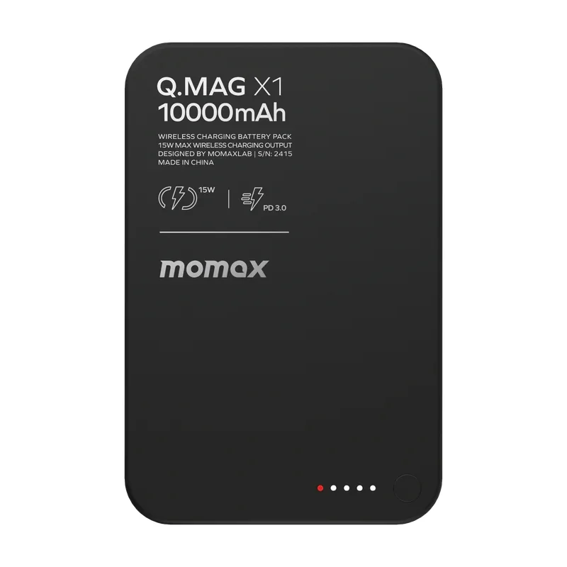 باور بانك Momax Q.Mag X1 لاسلكي 10000mAh - أسود 2805
