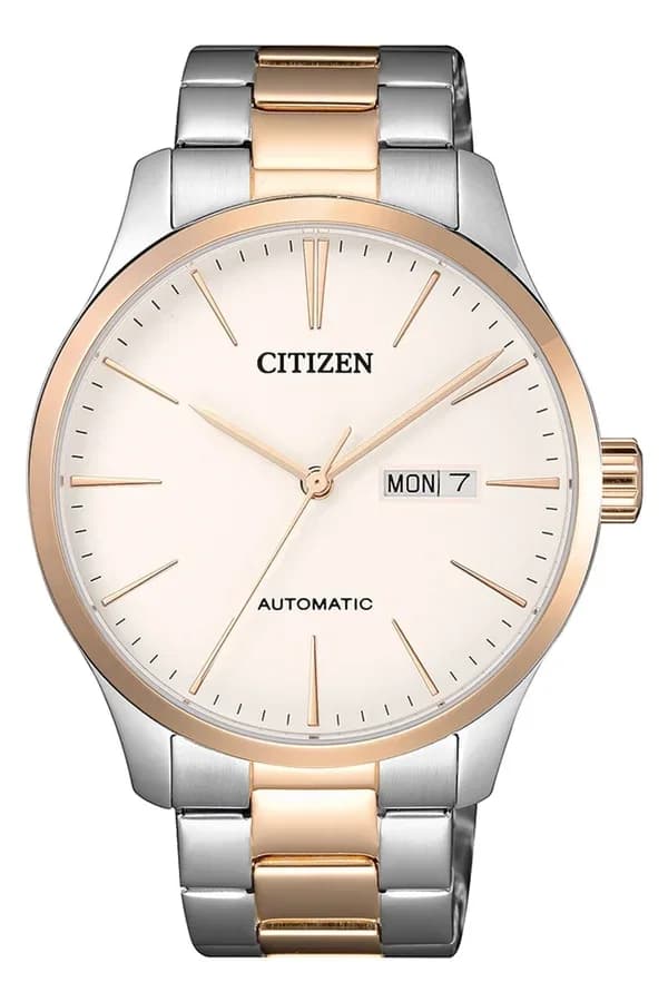 ساعة يد تناظرية أنيقة من CITIZEN NH8356-87A مطلية بالذهب الوردي