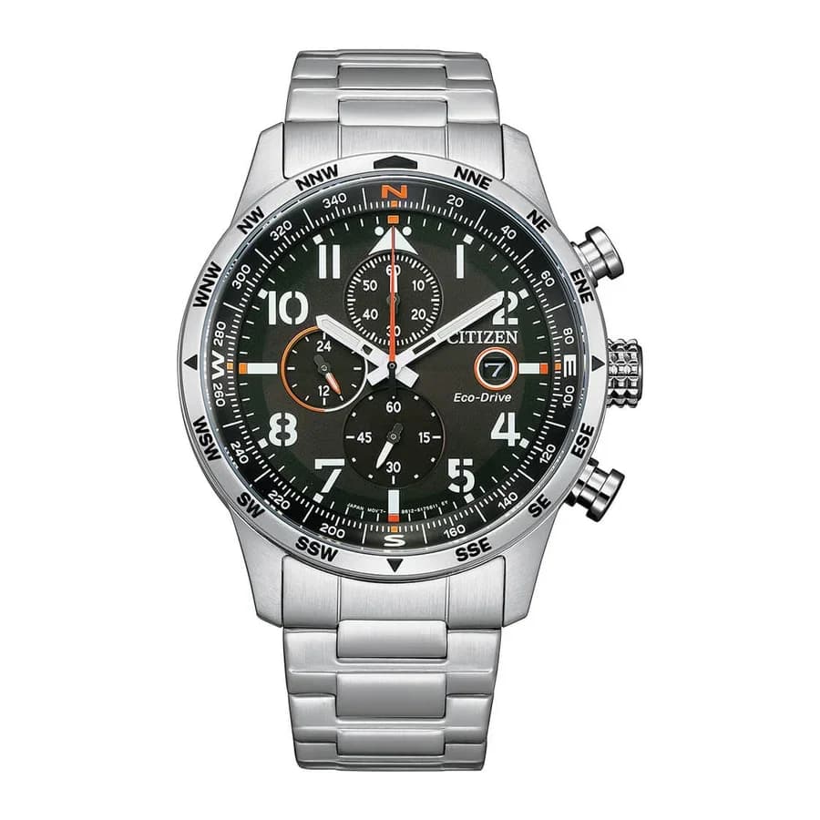 ساعة كرونوغراف رجالية أنيقة بتقنية Eco-Drive من Citizen - CA0790-83E