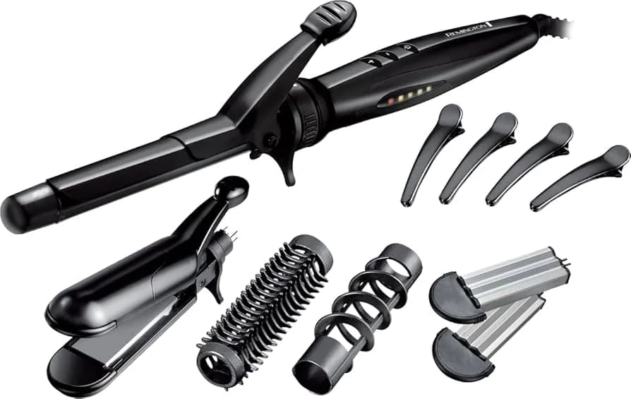 مجعد شعر سيراميكي تورمالين أسود مع إعدادات حرارة متعددة من REMINGTON S8670