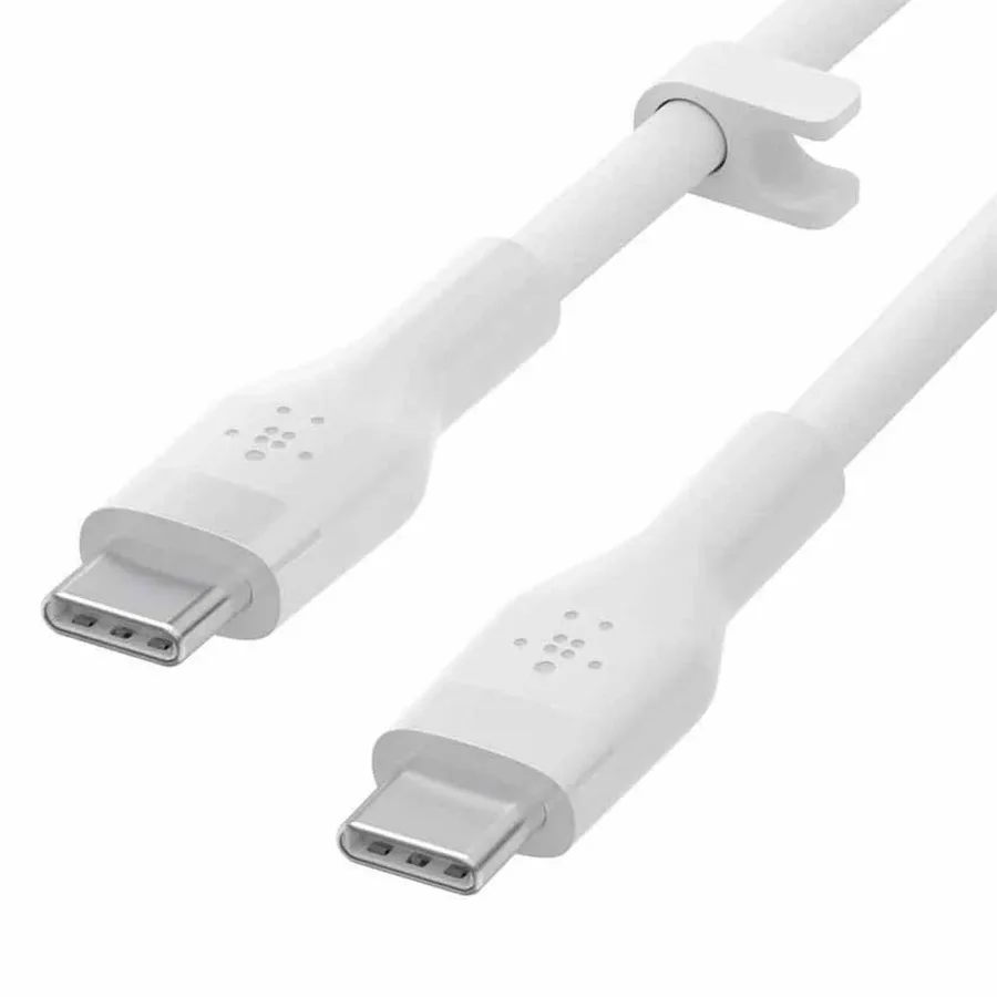 كيبل Belkin USB-C إلى USB-C 2.0 سيليكون بطول 1 متر - أبيض 2338