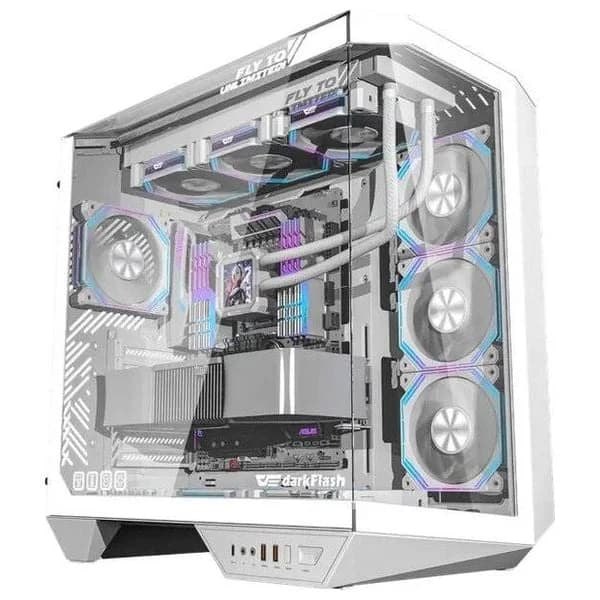 كيس كمبيوتر دارك فلاش DY470 مع تصميم زجاجي ودعم تبريد عالي الأداء - DarkFlash-DY470-ATX-PC