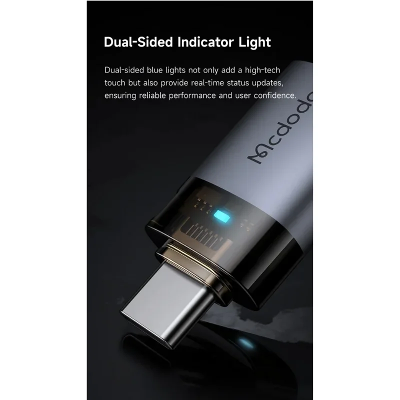 محول USB-A 3.0 إلى USB-C مع أضواء مؤشر وحبل OT-7400