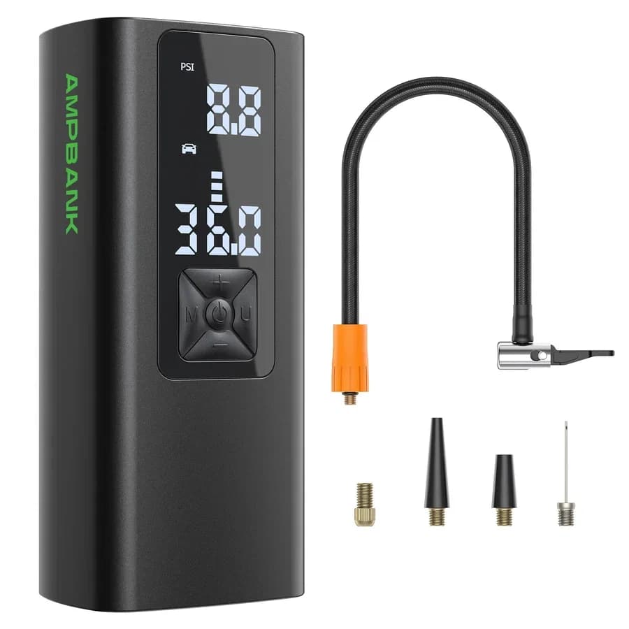 منفاخ إطارات شحن ببطارية 6000mAh وشاشة رقمية - AMPBANK AT003 - 26