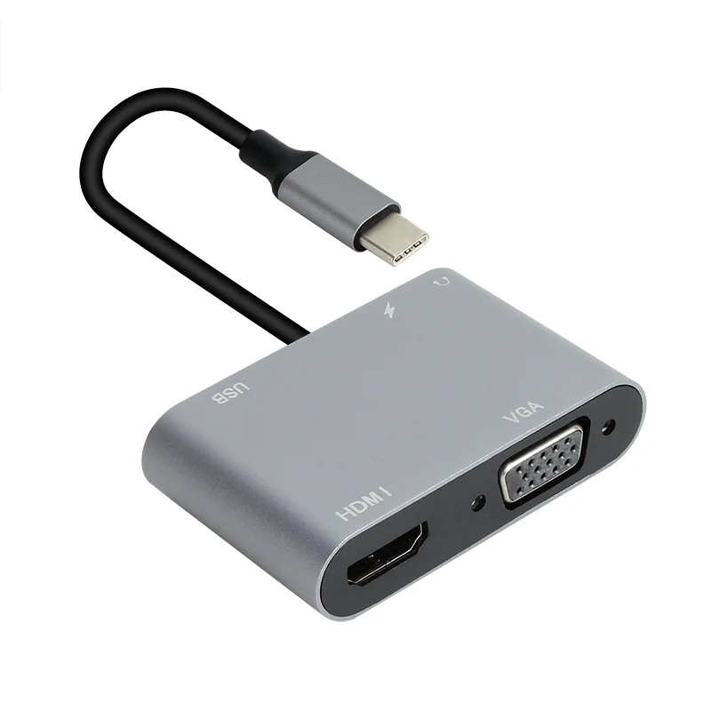كابل VCOM متعدد الوظائف Type-C إلى VGA + HDMI + USB3.0 + PD + Audio 210150