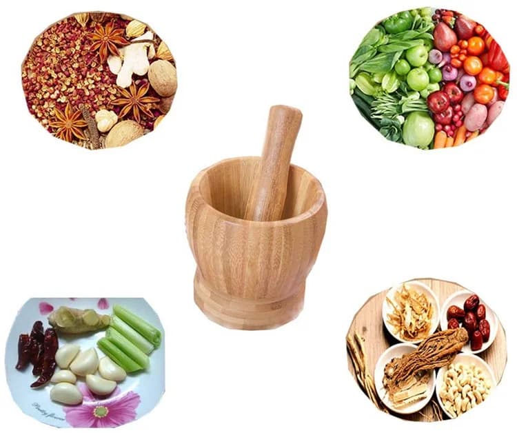 مدق وهاون خشبي للمطبخ Wooden Mortar and Pestle 8730