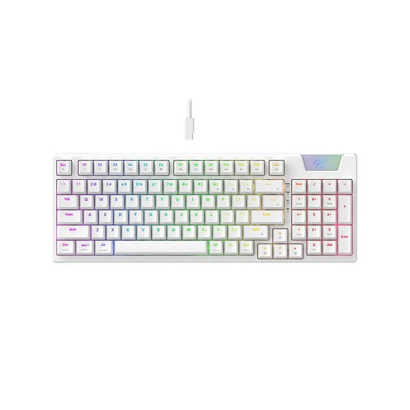 كيبورد العاب ميكانيكي RGB هافيت KB885L أبيض 6511