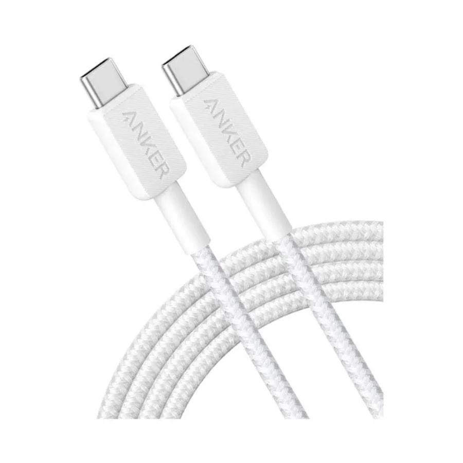 كيبل أنكر 322 USB-C إلى USB-C مضفر بطول 6 أقدام أبيض 4986