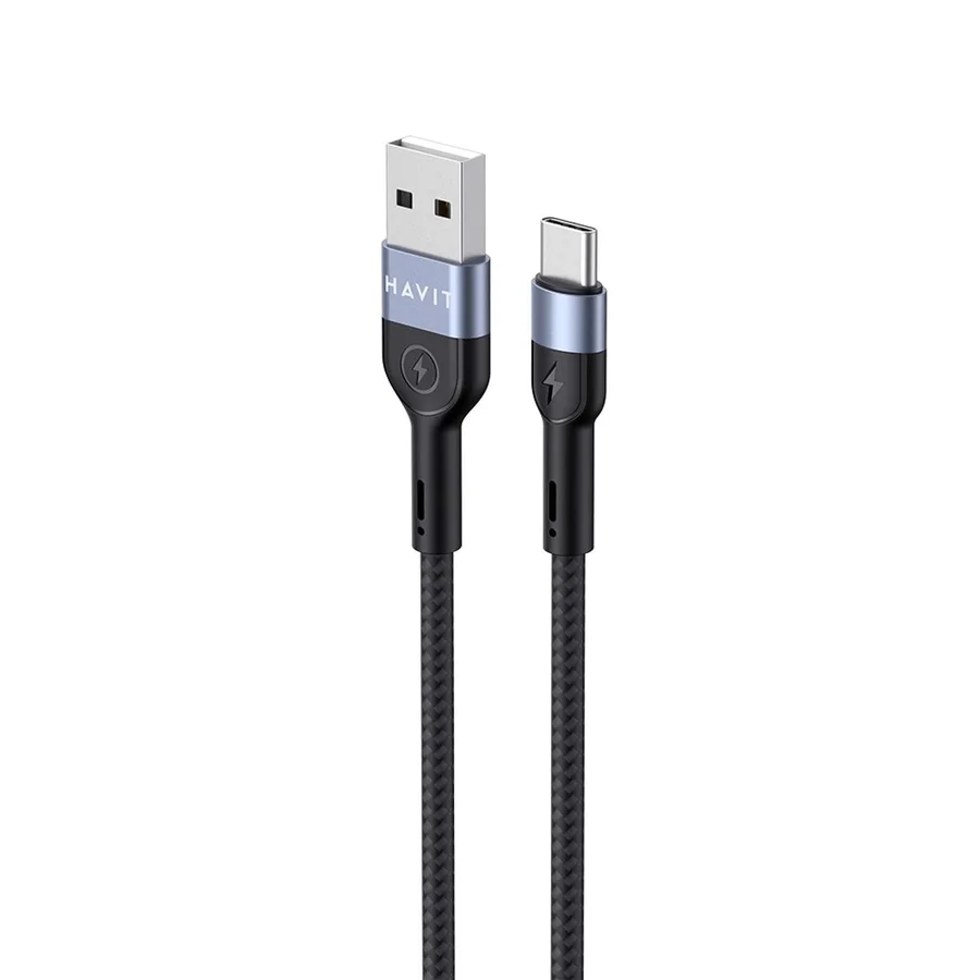 كيبل Havit CB623C USB-A إلى USB-C بطول 1 متر - أسود وأزرق - 6205