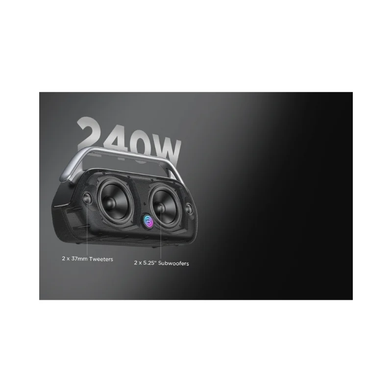 مكبر صوت BUGANi Boost Max محمول بلوتوث 240 واط أسود 200008010 — 2
